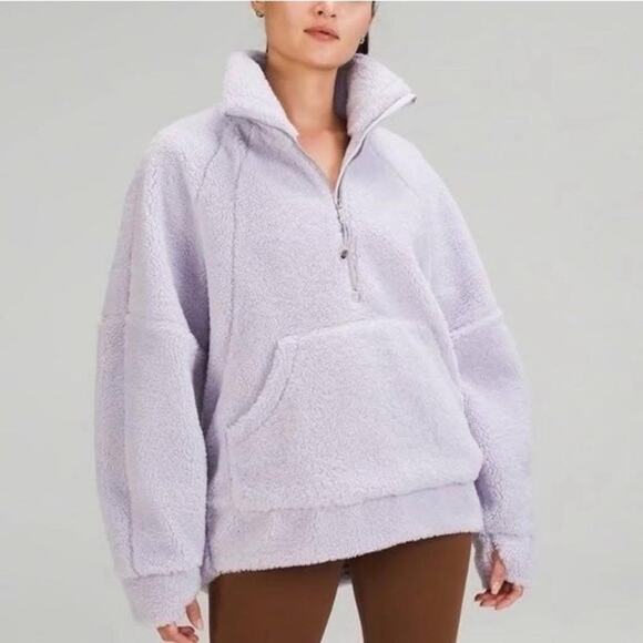 lululemon athletica Jackets & Blazers - Lululemon Scuba Oversized Fleece Funnel Neck XS/S Winter Cozy Purple Athleisure